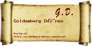 Goldemberg Dénes névjegykártya